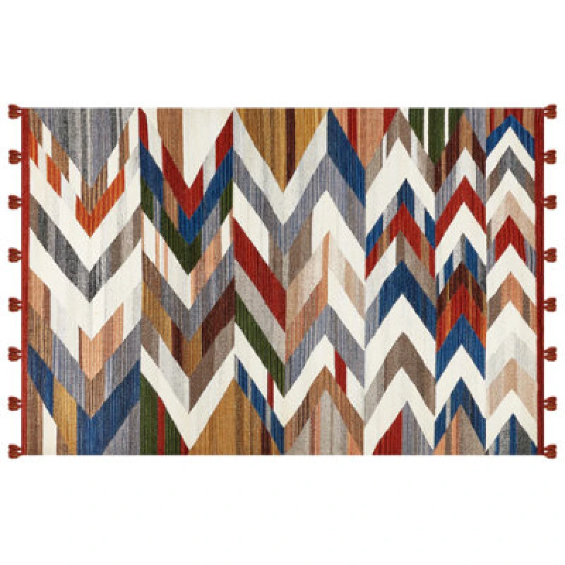 Image of Beliani Rug Kanakeravan Multicolour 200 X 300 Cm Wool Kilim