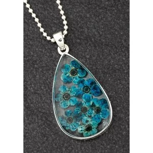Image of Eternal Flowers Teardrop Large Blue Necklace