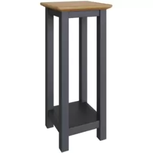 Image of Taberno Side End Lamp Table Graphite Blue Solid Oak Living Room Assembled - Blue