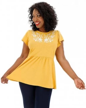 Image of Junarose Floral Embroidered Peplum Top