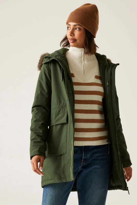 Image of Regatta Womens Sabinka Insulated Waterproof Jacket Dark Khaki female 16