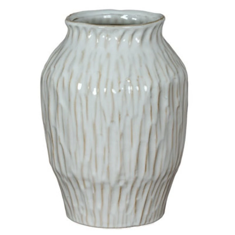 Image of Hill Interiors Numa Ople Vase - Ceramic - L19 X W19 X H27cm - White
