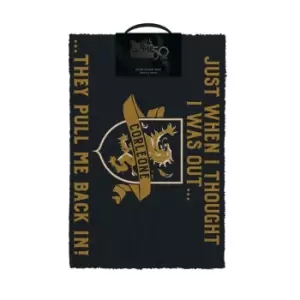 Image of The Godfather Thought I Was Out Door Mat (One Size) (Black/Yellow)