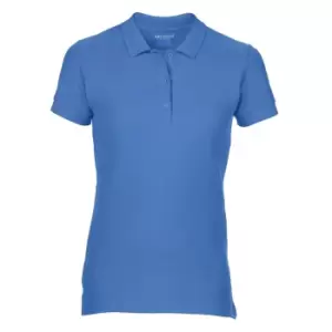 Image of Gildan Womens/Ladies Premium Cotton Sport Double Pique Polo Shirt (S) (Flo Blue)