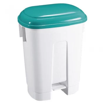 Image of Slingsby Derby Plastic Pedal Bin 30 Litre WhiteGreen 348024