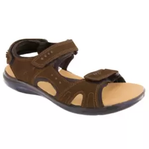 Image of Roamers Mens 3 Touch Fastening Padded Sports Sandals (8 UK) (Brown)