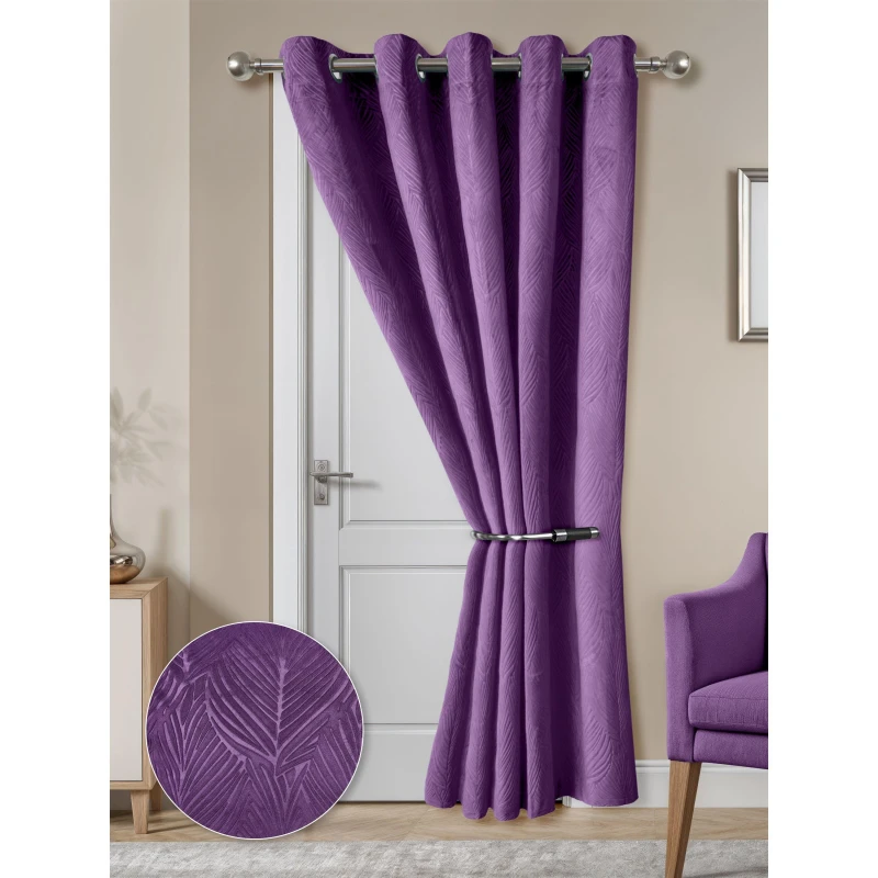Image of Emma Barclay Eyelet Door Curtain Thermal Blackout Twilight Amethyst unisex 168x213cm