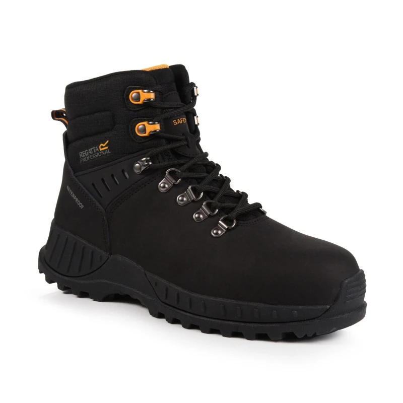 Image of Regatta Mens Grindstone Waterproof Safety Boots Black unisex UK 6
