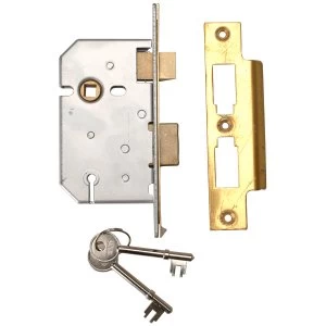 Image of Union 2277 3 Lever Mortice Sashlock Polished Brass 65mm 2.5" Visi