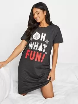 Image of PixieGirl Petite Oh What Fun Sleeptee - grey, Grey, Size 6-8, Women