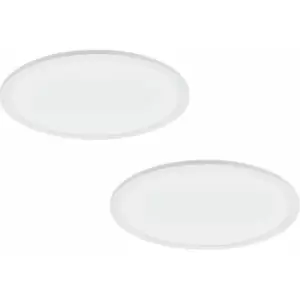 Image of Loops - 2 pack 450mm Modern Ceiling Light White Slim Round Low Profile 28W LED 4000K