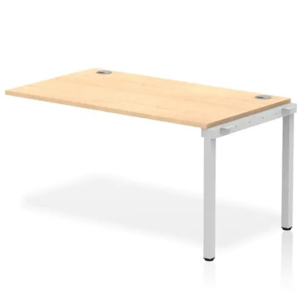 Image of Impulse Bench Impulse Bench Single Row Ext Kit 1400 Silver Frame Office Bench Desk Maple IMBSXT14MPES