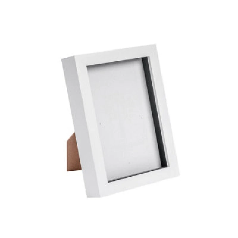 Image of Nicola Spring 5 X 7" Photo Frame - White - 3D Photo Frame Picture Frame Box Portrait Display Case (20 X 15Cm)