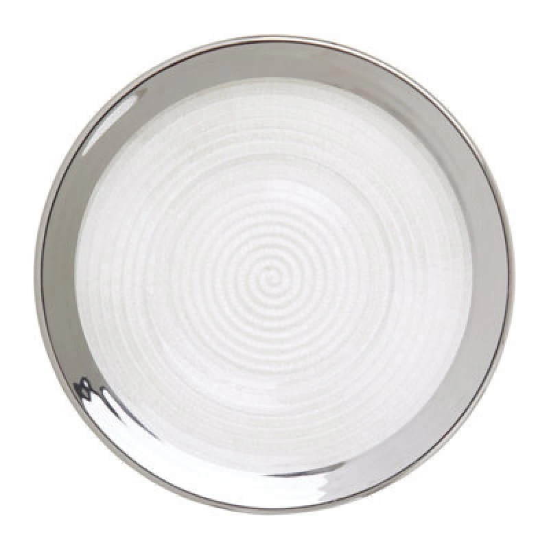 Image of Premier Housewares Ida 21cm Embossed Side Plate With Silver Rim Clear