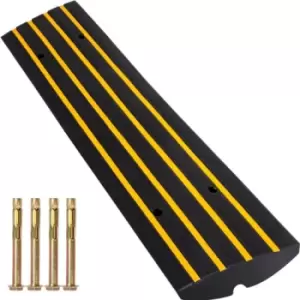 Image of VEVOR 1pcs Car Driveway Rubber Curb Ramps Heavy Duty 22046lbs Capacity Threshold Ramp 2.5" High Cable Cover Curbside Bridge Ramp for Loading Dock Gara