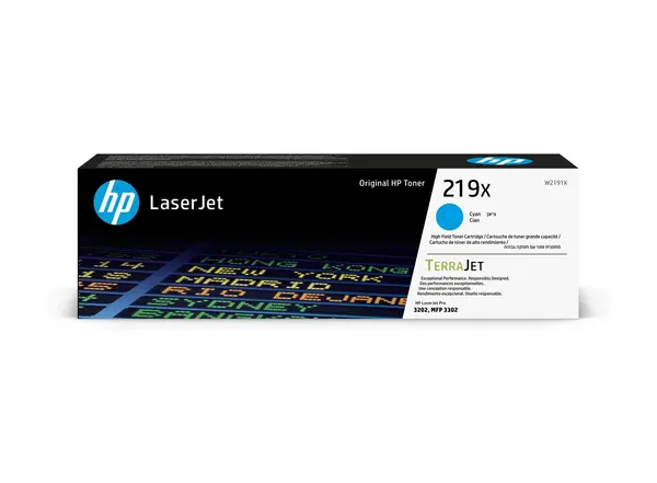Image of HP 219X Cyan High Capacity Toner Cartridge - W2191X (Original)