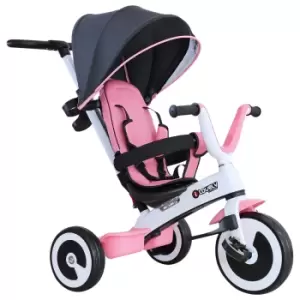 Image of Reiten 4-in-1 Baby Tricycle & Stroller with Canopy - Pink