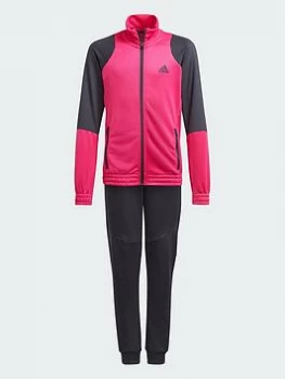 Image of adidas Junior Girls XFG Tracksuit - Black/Pink, Size 7-8 Years, Women