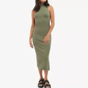 Image of Barbour International Amati Ribbed Jersey Midi Dress - UK 12