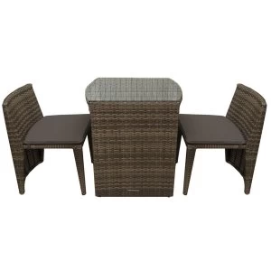 Image of Charles Bentley Verona 2-Seater Balcony Dining Set - Brown
