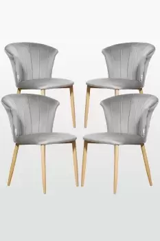 Image of Elsa' Velvet Dining Chair Set of 4