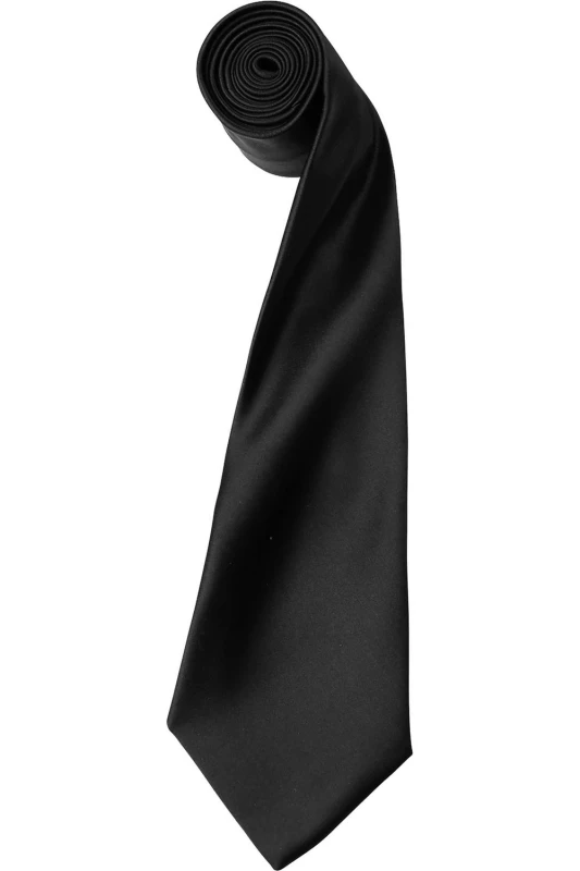 Image of Premier Premier Men Plain Satin Tie (Narrow Blade) Pack of 2 in Black One Size Male 5059269152987
