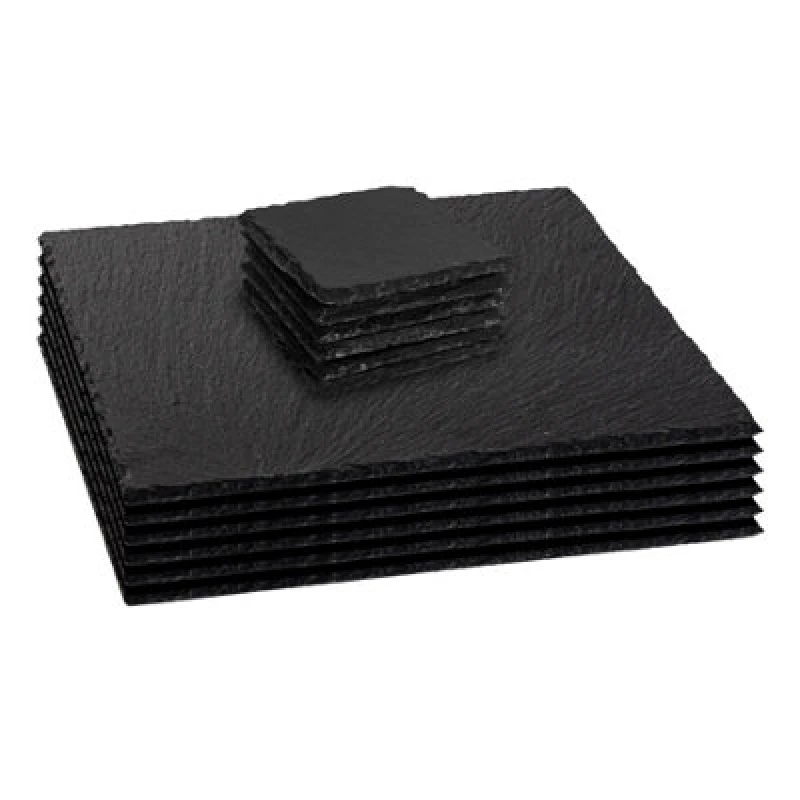 Image of Argon Tableware 12 Piece Square Slate Placemats & Coasters Set