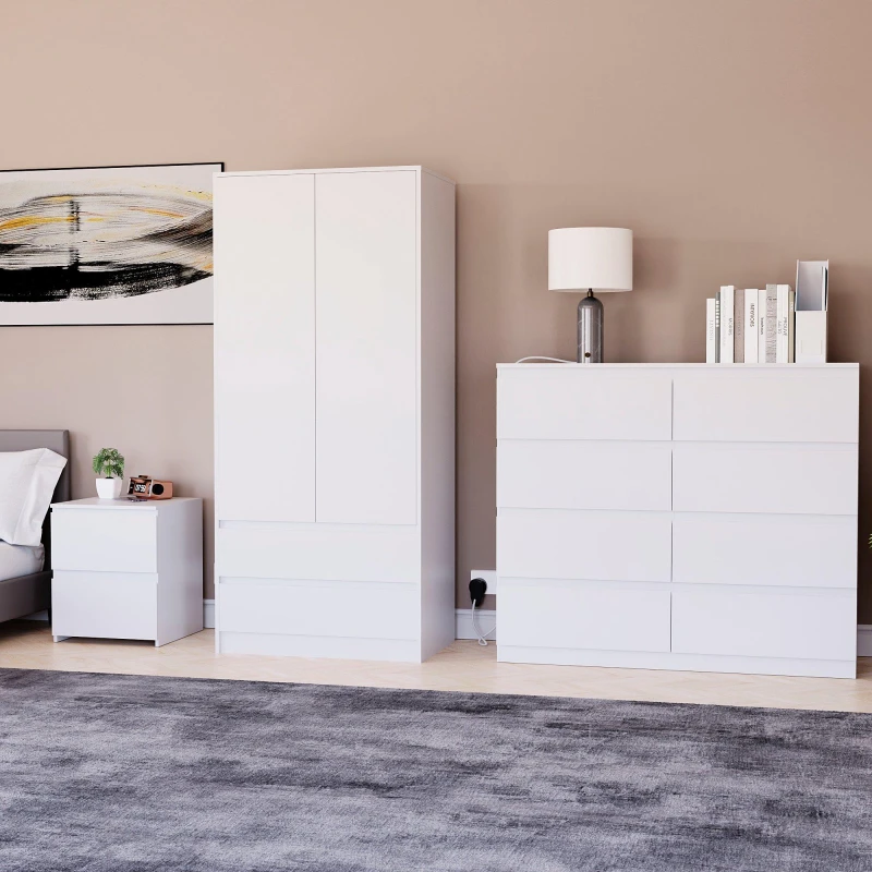 Image of Lassic Vida Designs 3 Piece Denver Bedroom Set 5 White unisex One Size