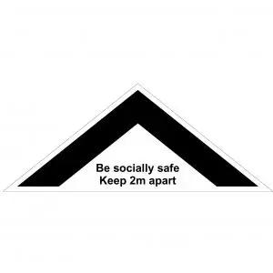 Image of Social Distancing Self Adhesive Floor Chevron Graphic 500 x 200mm