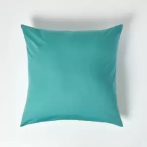 Image of Teal Continental Egyptian Cotton Pillowcase 200 Thread Count, 80 x 80cm - Teal - Teal - Homescapes