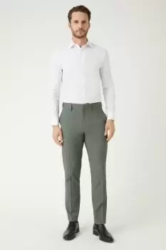 Image of Mens Slim Fit Khaki Fine Twill Suit Trouser