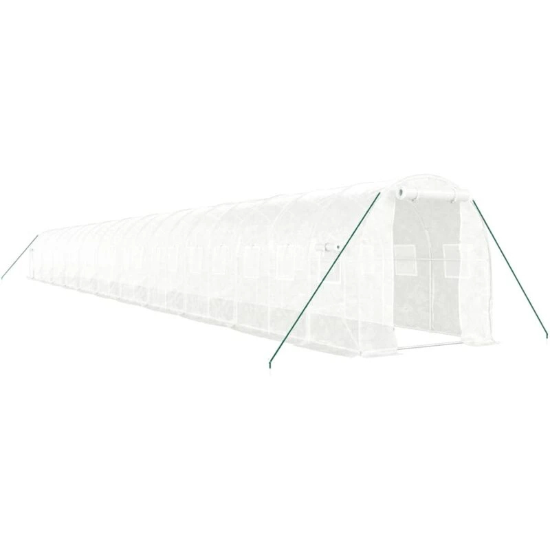 Image of vidaXL Greenhouse with Steel Frame White 44 m 22x2x2 m, White 3188037