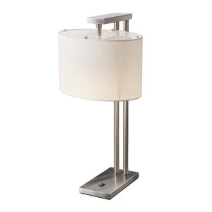 Image of 1 Light Table Lamp Brushed Nickel, E27