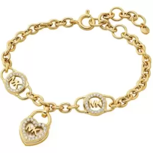 Image of Michael Kors 14K Gold-Plated Sterling Silver Heart Lock Line Bracelet