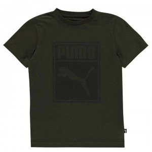 Image of Puma Box QT T Shirt Junior Boys - Forest Night