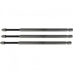 Image of Faithfull Pozidriv Impact Screwdriver Bits PZ2 150mm Pack of 3