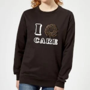 Image of I Donut Care Womens Sweatshirt - Black - 4XL - Black