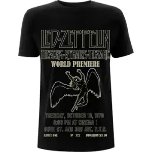 Image of Led Zeppelin - TSRTS World Premier Unisex Small T-Shirt - Black