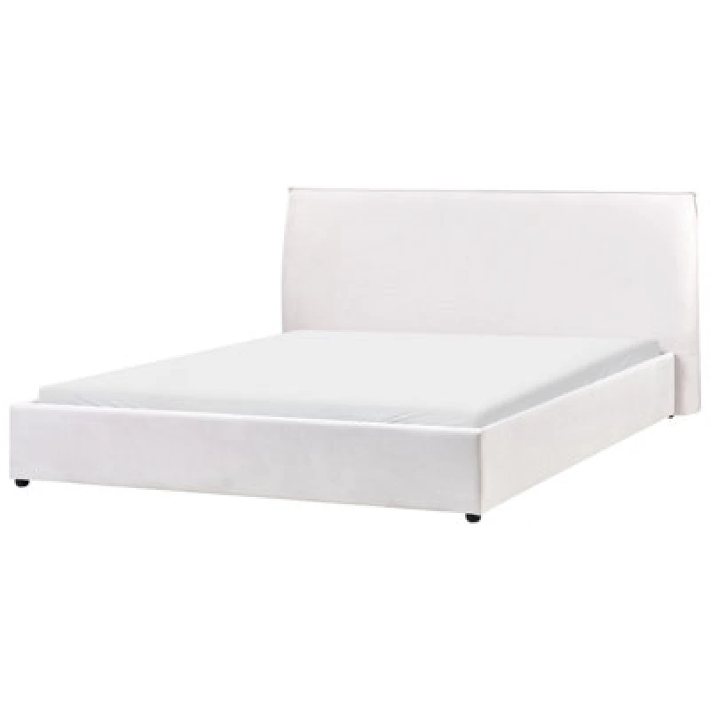 Image of Beliani Bed Velvet Lavaur 180 X 200 Cm (Eu Super King) Off-White