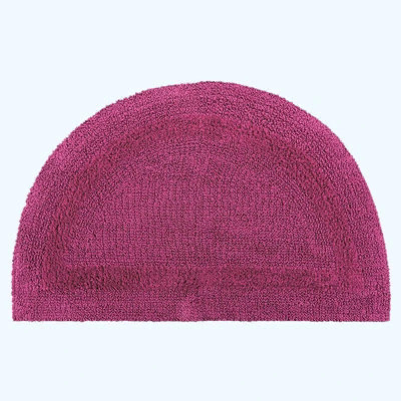 Image of Homescapes Luxury Reversible Semi Circle Bath Mat - Raspberry