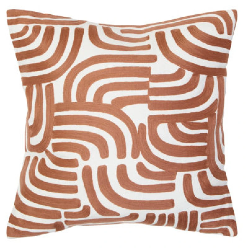 Image of Orsina Bosie Ozella Natural And Terracotta Square Cushion