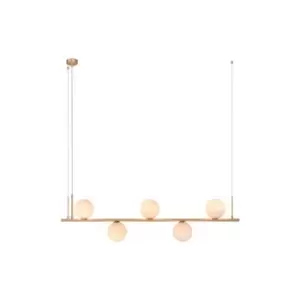 Image of Idalium Ceiling Pendant Bar Light 5x E14 Gold
