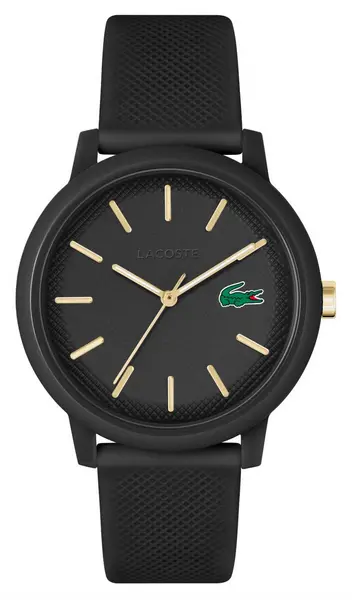 Image of Lacoste 2011233 12.12 Black Dial Black Resin Strap Watch