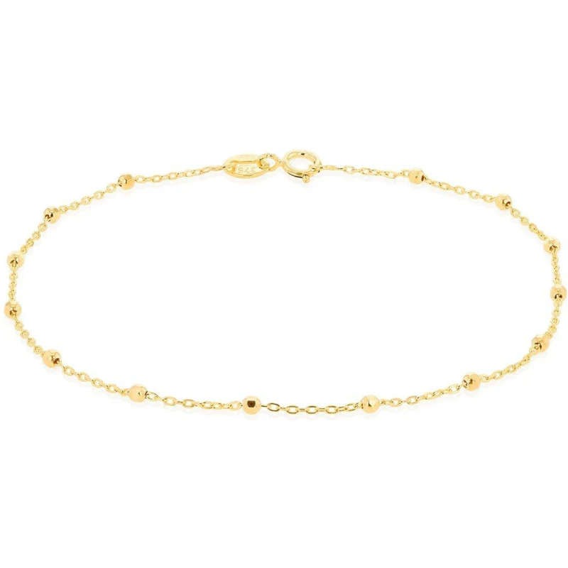 Image of Be You 9ct Gold Diamond Cut Ball Trace Bracelet Yellow Gold female 7in