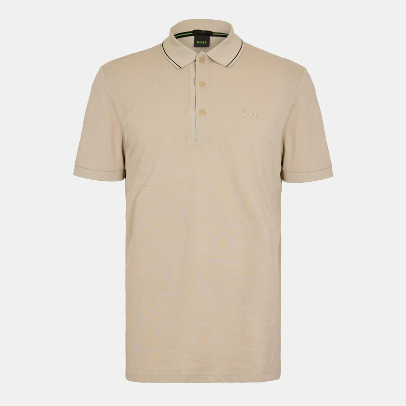Image of Boss Mens HBG Paule 4 Polo Shirt, Premium Craftsmanship Light Beige male S