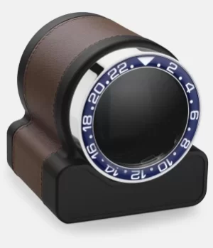 Image of Scatola del Tempo Watch Winder Rotor One Chestnut Blue Bezel