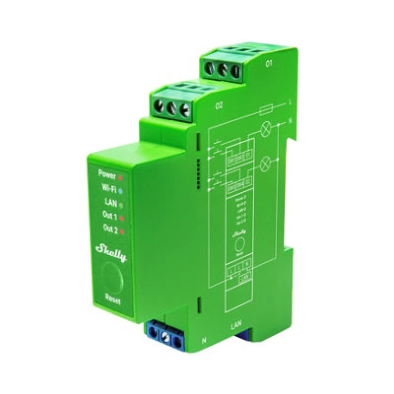 Image of Shelly Shelly Shelly Pro Dimmer 2PM DIN rail mount relay Bluetooth, WiFi Shelly_Pro_Dimmer_2PM