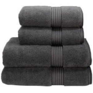 Image of Christy Supreme Hygro Towels - Graphite - Bath Sheet (Set of 2) - Grey