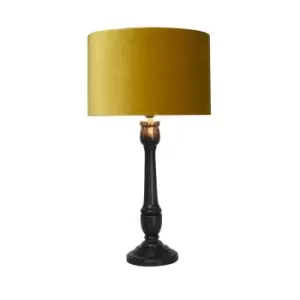 Image of Pacific Lifestyle Captiva Wood Candlestick Table Lamp, Black