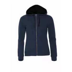 Image of Clique Womens/Ladies Classic Full Zip Hoodie (XL) (Dark Navy)